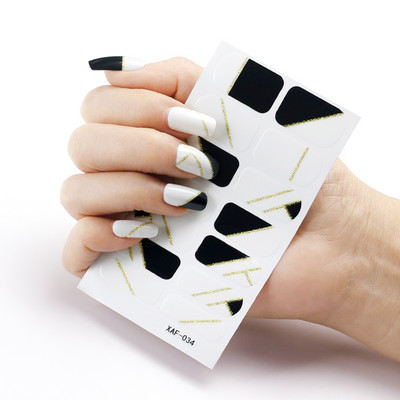 Black Stars küünekleebiste kleebised Täiskattega küünte ümbrised kleebised naistele ilu isekleepuvad küünelaki kleebised maniküüri komplekt
