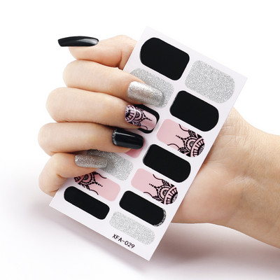 Black Stars küünekleebiste kleebised Täiskattega küünte ümbrised kleebised naistele ilu isekleepuvad küünelaki kleebised maniküüri komplekt