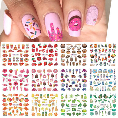 Tulbikleebised küüntele Suvised Tulbid Lillelehed Spider Line Nail Art liugurid Galanthus Lumikellukese lilleline maniküür Decor BN-2273