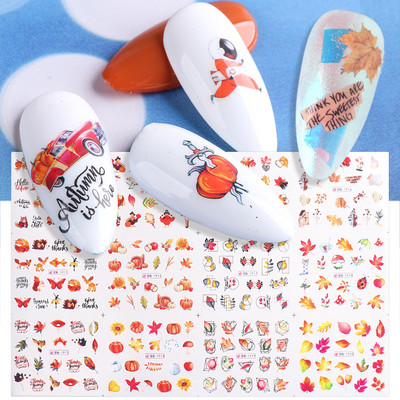 Tulbikleebised küüntele Suvised Tulbid Lillelehed Spider Line Nail Art liugurid Galanthus Lumikellukese lilleline maniküür Decor BN-2273