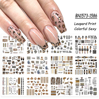 Tulbikleebised küüntele Suvised Tulbid Lillelehed Spider Line Nail Art liugurid Galanthus Lumikellukese lilleline maniküür Decor BN-2273