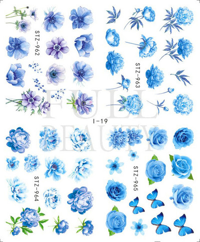 Tulbikleebised küüntele Suvised Tulbid Lillelehed Spider Line Nail Art liugurid Galanthus Lumikellukese lilleline maniküür Decor BN-2273