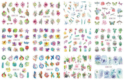 12 tk Roosad tulbid, lilled, küünekleebised lavendel lumikellukesed, suvised 3D küünekleebised, veeülekande liugurid, maniküüri kaunistused.