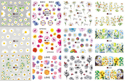 12 tk Roosad tulbid, lilled, küünekleebised lavendel lumikellukesed, suvised 3D küünekleebised, veeülekande liugurid, maniküüri kaunistused.