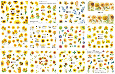 12 tk Roosad tulbid, lilled, küünekleebised lavendel lumikellukesed, suvised 3D küünekleebised, veeülekande liugurid, maniküüri kaunistused.