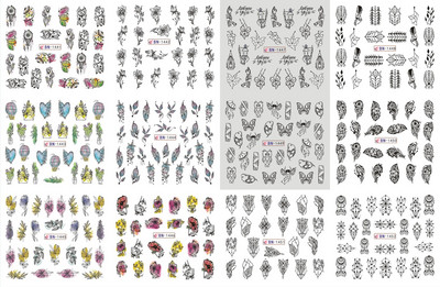 12 tk Roosad tulbid, lilled, küünekleebised lavendel lumikellukesed, suvised 3D küünekleebised, veeülekande liugurid, maniküüri kaunistused.