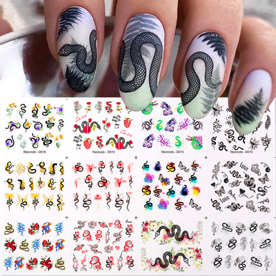12 τμχ Σετ αυτοκόλλητα νυχιών ανθισμένα λουλουδάτα φύλλα Νυχιών Χαλκομανίες Νερού Χαλκομανίες Μεταφοράς μεμβράνης για τρισδιάστατες διακοσμήσεις νυχιών