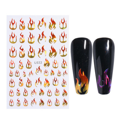 3D Laser-päevalilleküünekleebised Kevadine tulbiõis Liblikas Holo Kleebised Lillelised Lehed Liimivad liugurid Läikivad fooliumid Mähised LAL066