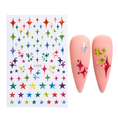 3D Laser-päevalilleküünekleebised Kevadine tulbiõis Liblikas Holo Kleebised Lillelised Lehed Liimivad liugurid Läikivad fooliumid Mähised LAL066