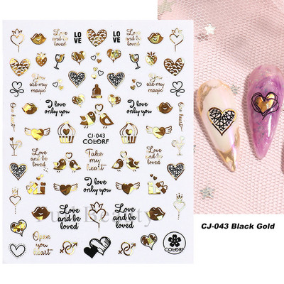 3D Laser-päevalilleküünekleebised Kevadine tulbiõis Liblikas Holo Kleebised Lillelised Lehed Liimivad liugurid Läikivad fooliumid Mähised LAL066