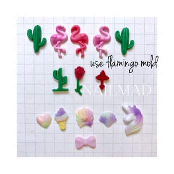 1 τμχ φόρμα σιλικόνης Daisy Flower Φύλλα φόρμα ρητίνης για DIY Nail Art 3D Mold Ακρυλικό UV Gel Μονόκερος Καλούπι Flamingo
