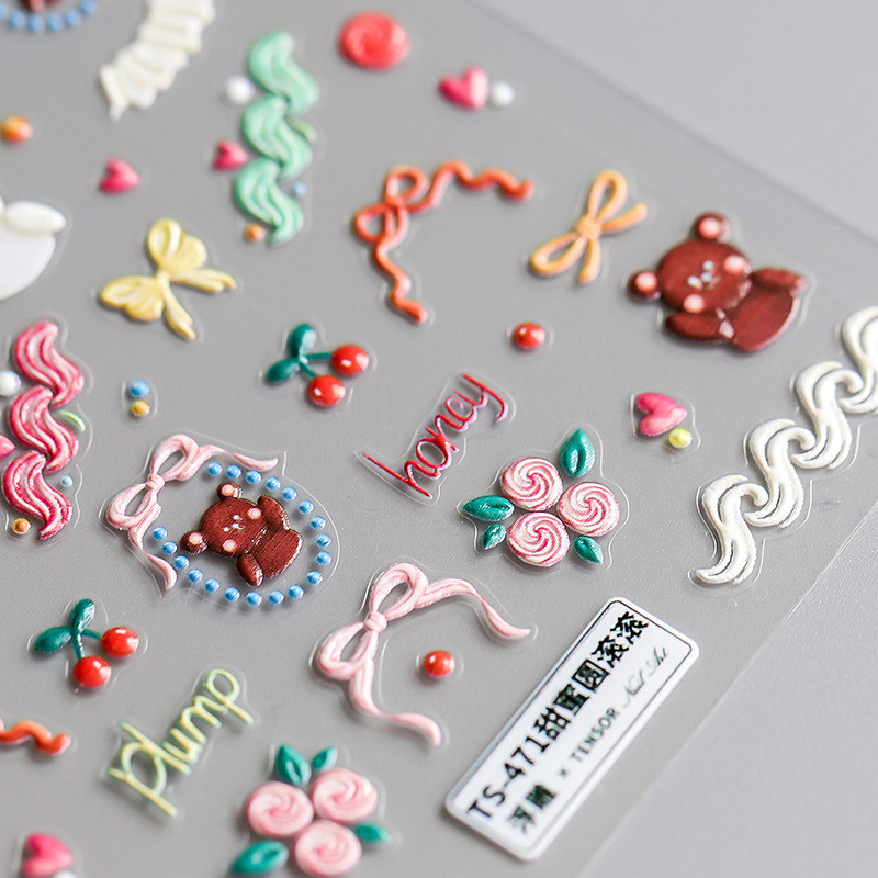 1 tk 5D jõuluküünekleebis, 5D akrüülgraveeringuga ingveri leivamaja küünte kleebis, jõulukoore ja pulgaga küünte kleebis