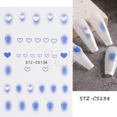 Kookospähklipuu küünte kleebis Holograafiline palmilehtede viljad suvised liugurid küüntele Mermaid Beach Sea Animal Decal maniküür GLCJ-062