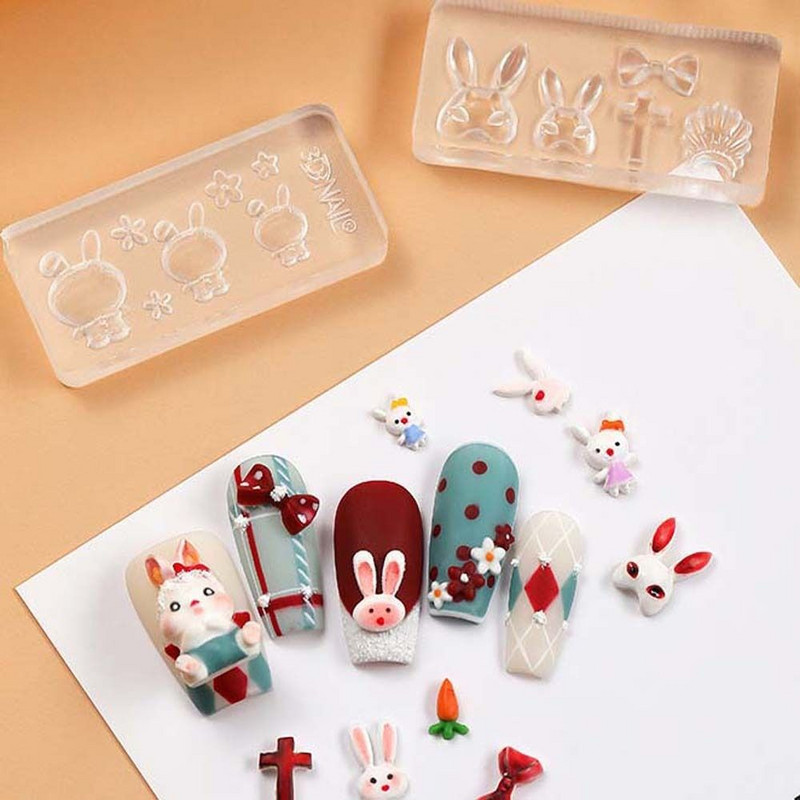 Πρότυπο καρτούν σχεδίασης νυχιών Δημιουργικό καλούπι νυχιών σε σχήμα παπιγιόν Αντοχή Καλούπι σκαλιστό από σιλικόνη