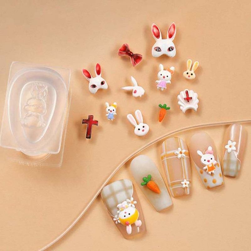 Πρότυπο καρτούν σχεδίασης νυχιών Δημιουργικό καλούπι νυχιών σε σχήμα παπιγιόν Αντοχή Καλούπι σκαλιστό από σιλικόνη