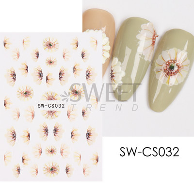 Őszi Nail Art matrica Maple Leaf Fall Köröm Design Fekete Sárga Levelek Manikűrhöz 3D Gél Lakk Októberi Sliders Fóliák SLSW-CS