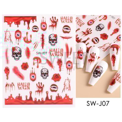 Őszi Nail Art matrica Maple Leaf Fall Köröm Design Fekete Sárga Levelek Manikűrhöz 3D Gél Lakk Októberi Sliders Fóliák SLSW-CS