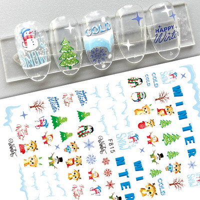 Őszi Nail Art matrica Maple Leaf Fall Köröm Design Fekete Sárga Levelek Manikűrhöz 3D Gél Lakk Októberi Sliders Fóliák SLSW-CS