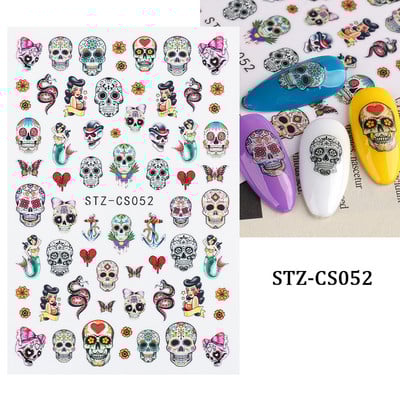 Őszi Nail Art matrica Maple Leaf Fall Köröm Design Fekete Sárga Levelek Manikűrhöz 3D Gél Lakk Októberi Sliders Fóliák SLSW-CS