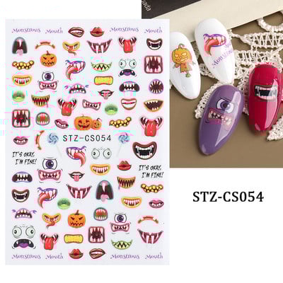 Őszi Nail Art matrica Maple Leaf Fall Köröm Design Fekete Sárga Levelek Manikűrhöz 3D Gél Lakk Októberi Sliders Fóliák SLSW-CS