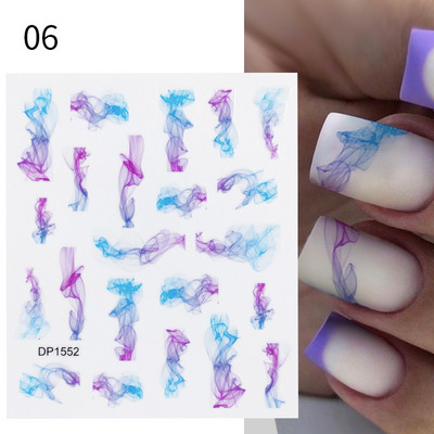 3D-küünekleebis Lavendel õitsev lill, ülekanduv küünekleebised lillelised lehed, isekleepuvad liugurid, küünekleebis, kaunistused