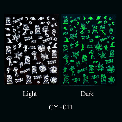 Απόκριες 3D αυτοκόλλητα νυχιών Anime Skull Bone Snake Sliders Σχεδιασμός Γυαλιστερή φωτεινή διακόσμηση μανικιούρ Decal CHSTZCS051-057