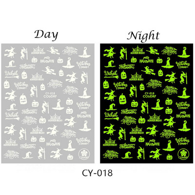 Απόκριες 3D αυτοκόλλητα νυχιών Anime Skull Bone Snake Sliders Σχεδιασμός Γυαλιστερή φωτεινή διακόσμηση μανικιούρ Decal CHSTZCS051-057