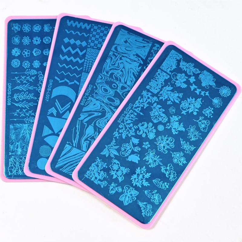 6*12 cm pločice za utiskivanje noktiju apstraktne dvostruke slike s ispisom Nail Art šablona za utiskivanje noktiju Alati za utiskivanje noktiju za manikuru