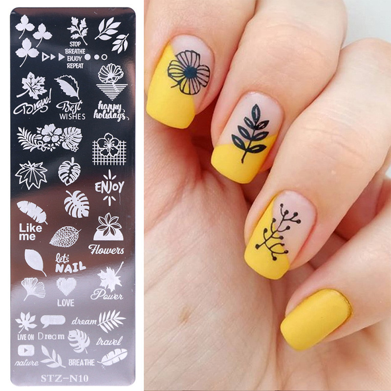 Nail Art stantsimisplaadi ülekande terasplaat liblikas kroonleht küünte šabloon küünte kujutise plaadi šabloon DIY küünte tööriist