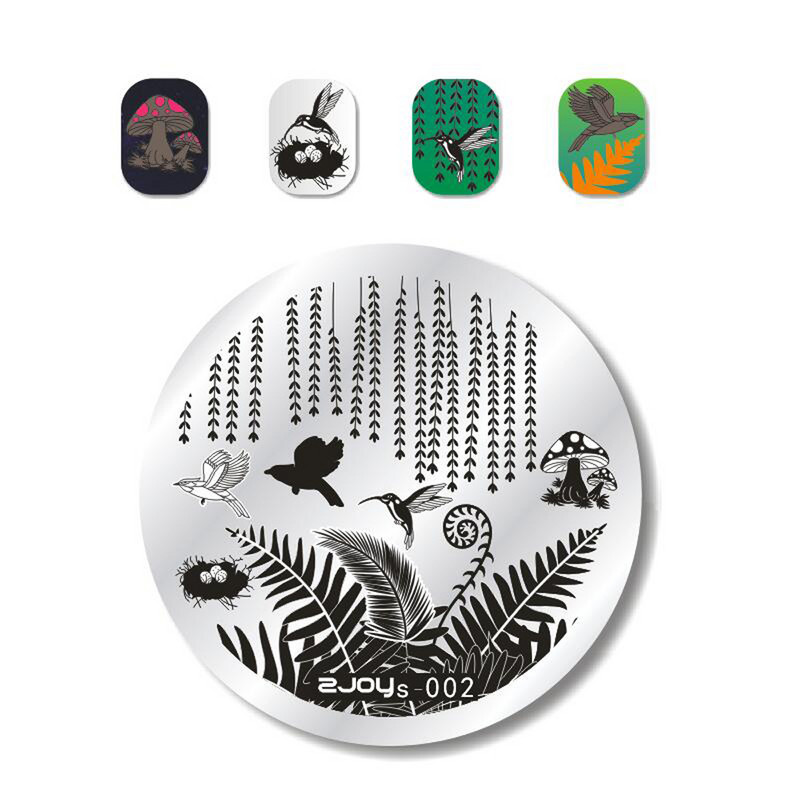 1 buc. Șabloane de artă pentru unghii cu model multi-stil 5,6 cm Șabloane de ștanțare a plăcii de imprimare a imaginii cu design de flori pentru manichiură Instrumente pentru șablon E#