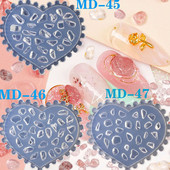 Красива силиконова форма за гравиране на нокти 3D Bow Love Heart Shape Mold Плоча за щамповане Шаблон за нокти Направи си сам инструмент за нокти