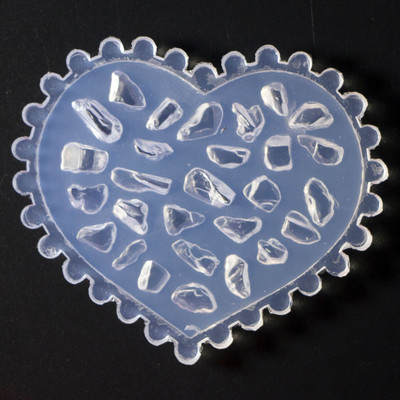 Красива силиконова форма за гравиране на нокти 3D Bow Love Heart Shape Mold Плоча за щамповане Шаблон за нокти Направи си сам инструмент за нокти