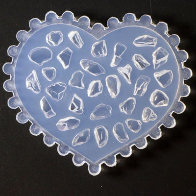 Красива силиконова форма за гравиране на нокти 3D Bow Love Heart Shape Mold Плоча за щамповане Шаблон за нокти Направи си сам инструмент за нокти