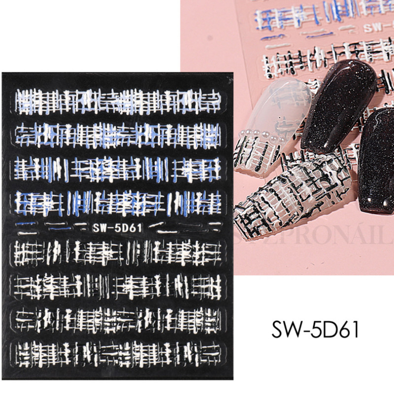 5D armsa jänese reljeefne küünekunsti kleebised pitstekstuuriga akrüülkampsuni kleebised võlusid, suvise sõbrapäeva maniküüri kaunistus
