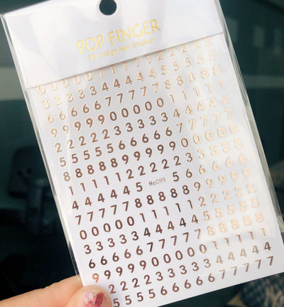 3D brojevi Engleska abeceda Naljepnice za nokte Samoljepljive laserske zlatne/srebrne/šarene klizače Retro naljepnice za nokte sa starim slovimar