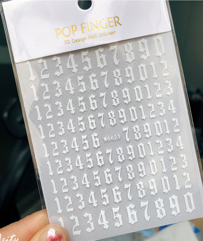 3D brojevi Engleska abeceda Naljepnice za nokte Samoljepljive laserske zlatne/srebrne/šarene klizače Retro naljepnice za nokte sa starim slovimar