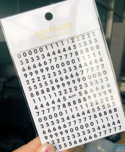 3D brojevi Engleska abeceda Naljepnice za nokte Samoljepljive laserske zlatne/srebrne/šarene klizače Retro naljepnice za nokte sa starim slovimar