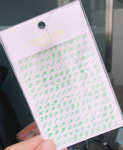 3D brojevi Engleska abeceda Naljepnice za nokte Samoljepljive laserske zlatne/srebrne/šarene klizače Retro naljepnice za nokte sa starim slovimar