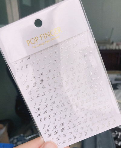 3D brojevi Engleska abeceda Naljepnice za nokte Samoljepljive laserske zlatne/srebrne/šarene klizače Retro naljepnice za nokte sa starim slovimar