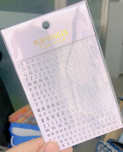 3D brojevi Engleska abeceda Naljepnice za nokte Samoljepljive laserske zlatne/srebrne/šarene klizače Retro naljepnice za nokte sa starim slovimar