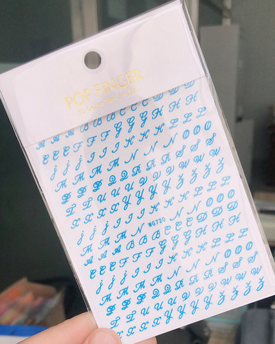 3D brojevi Engleska abeceda Naljepnice za nokte Samoljepljive laserske zlatne/srebrne/šarene klizače Retro naljepnice za nokte sa starim slovimar