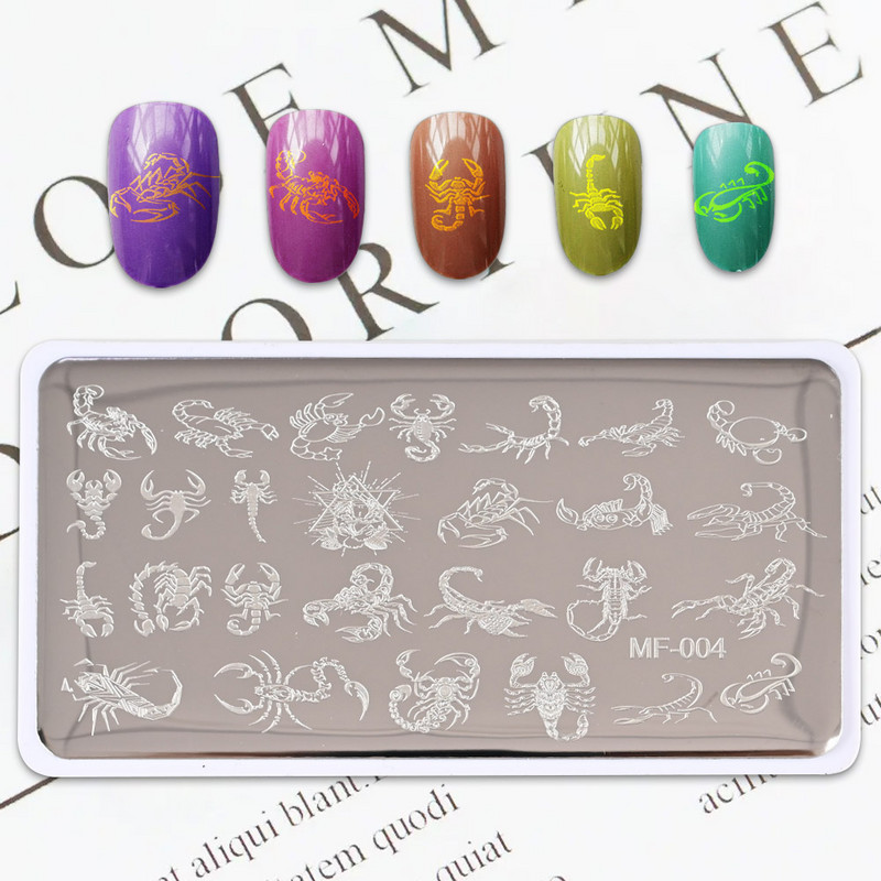 1 tk Lillekleebis Küünte tembeldusplaat 12*6cm Muusikasümbol/Mommik Kaheksajala disain Roostevabast terasest šabloonitööriist 1tk isetehtud küünte tööriist