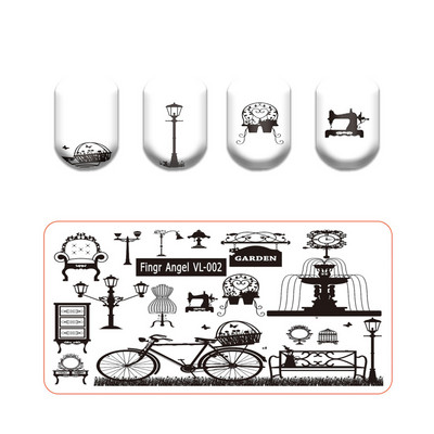 Finger Angel Marble Geometric Line Texture Nail Stamping Plates Flower Leaves Lace Nail Art Stamping Stencil Printing