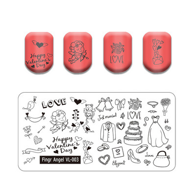 Finger Angel Marble Geometric Line Texture Nail Stamping Plates Flower Leaves Lace Nail Art Stamping Stencil Printing