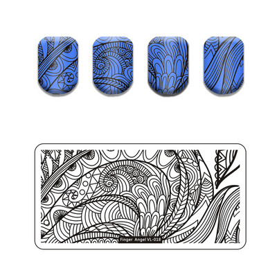 Finger Angel Marble Geometric Line Texture Nail Stamping Plates Flower Leaves Lace Nail Art Stamping Stencil Printing