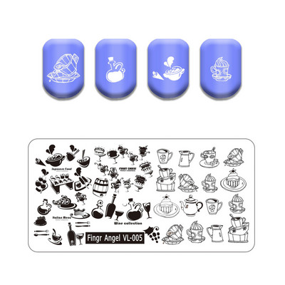 Finger Angel Marble Geometric Line Texture Nail Stamping Plates Flower Leaves Lace Nail Art Stamping Stencil Printing