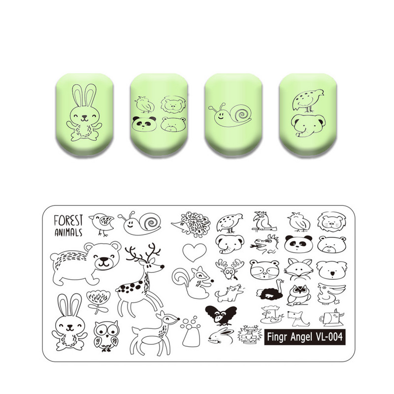 Finger Angel Marble Geometric Line Texture Nail Stamping Plates Flower Leaves Lace Nail Art Stamping Stencil Printing