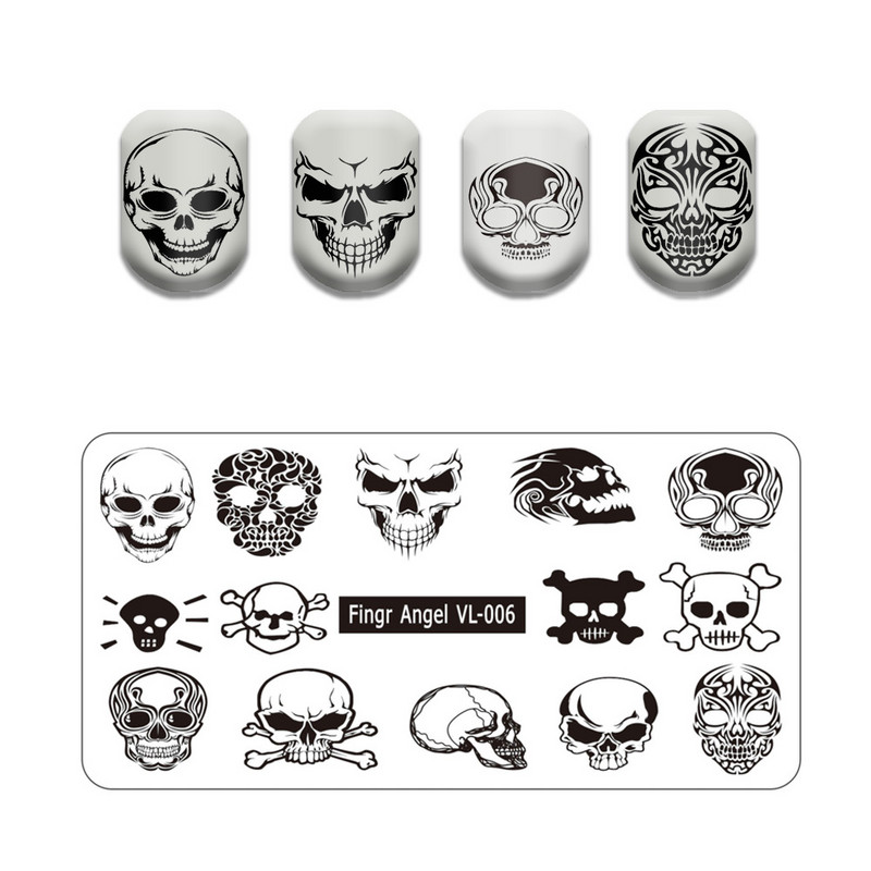 Finger Angel Marble Geometric Line Texture Nail Stamping Plates Flower Leaves Lace Nail Art Stamping Stencil Printing