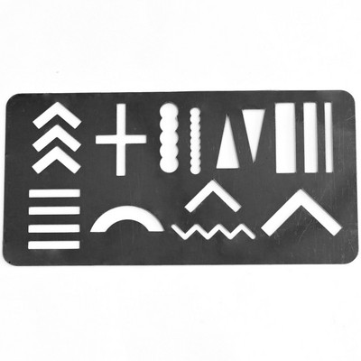 12 * 6 cm õõnsaga küünte stantsimisplaat, geomeetrilise mustriga küünte printimise šabloon, korduvkasutatavad DIY küünte õõnsate mallide tööriistad% HK-534