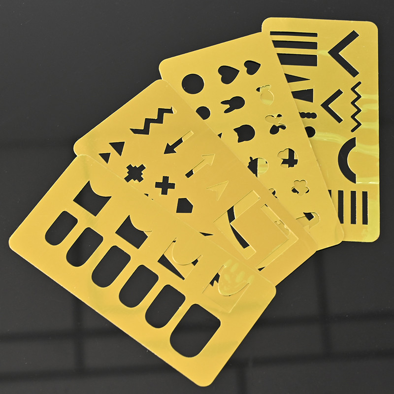 12 * 6 cm õõnsaga küünte stantsimisplaat, geomeetrilise mustriga küünte printimise šabloon, korduvkasutatavad DIY küünte õõnsate mallide tööriistad% HK-534